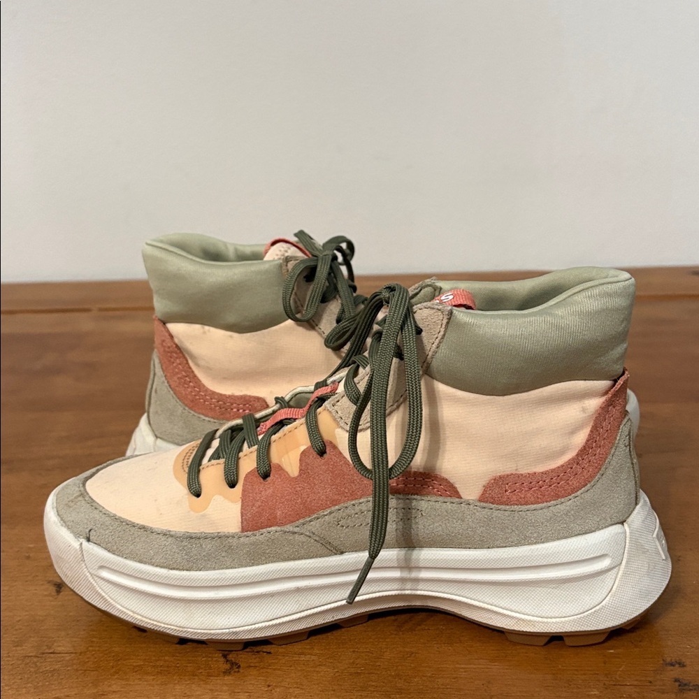 Sorel Ona 503 High-Top Sneakers in Pink, Cream, and Green Size 7.5 - Picture 9 of 16